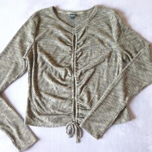 NWOT Wild Fable Medium Long Sleeve Lace-Up Adjustable Cozy Knit Blouse